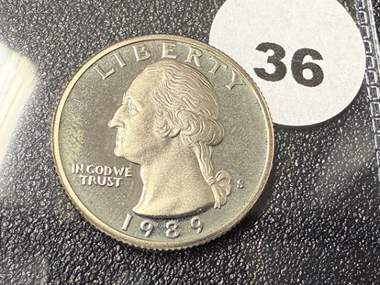 1989-S Proof Washington Cameo Quarter