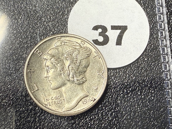 1945 Mercury Dime, AU