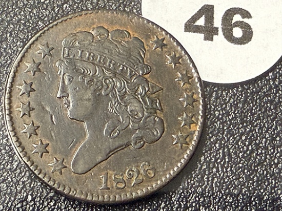 1826 Half Cent, Strong Detail