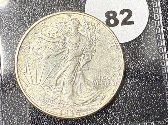 1945 Walking Liberty Half Dollar, AU