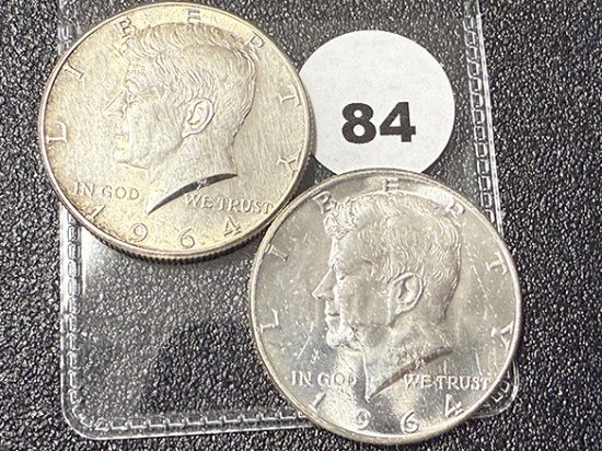 (2) 1964 Kennedy Half Dollars