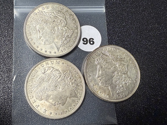 (3 X $) 1921 Morgan Dollars