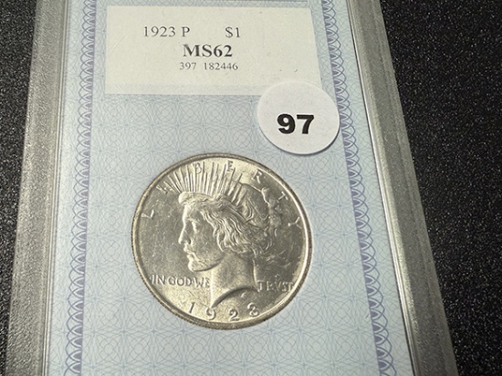 1923 Peace Dollar, AACGS MS62