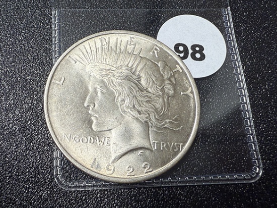 1922 Peace Dollar, AU+