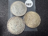 (3 X $) 1921-S, (2) 21-D Morgan Dollars