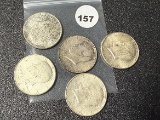 Lot of (5) 1964 Kennedy Half Dollars