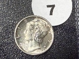 1936 Mercury Dime, Top & Bottom - Split Bands