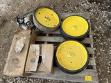 (2) New JD Press Wheels and other Planter Parts