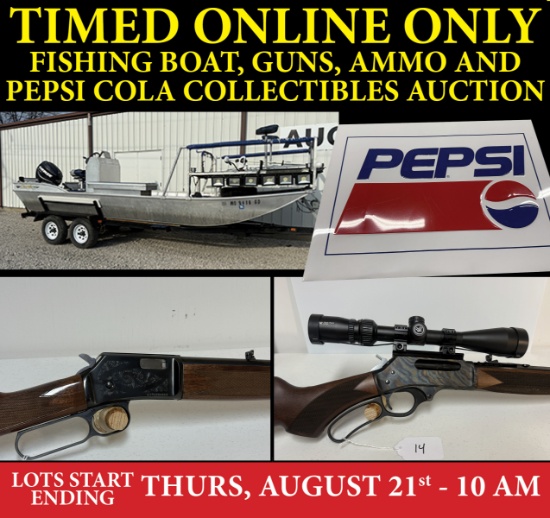 Fishing Boat, Guns, Ammo & Pepsi Cola Collectibles