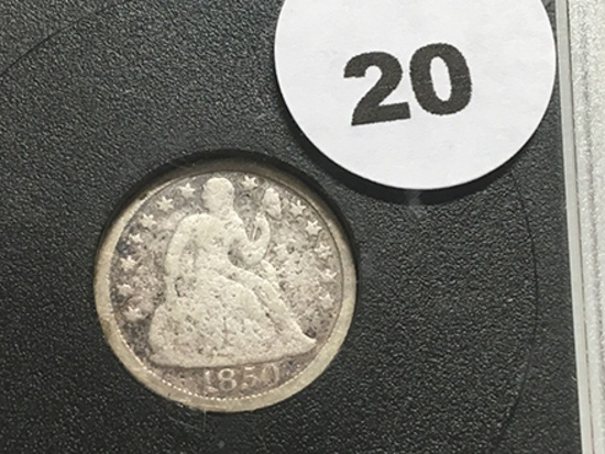 1850 Seated Dime
