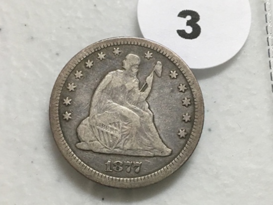 1877-CC Seated Quarter