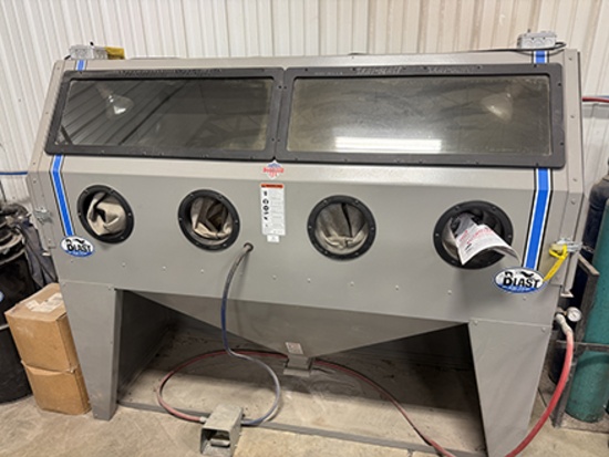 Skat Blast Model 985, Dry Blast Cabinet, 6 ft, Side Entry, Sells w/ 2 Boxes of Material