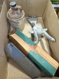 Boot Jack, Jug & Vintage Cheverolet Mirror