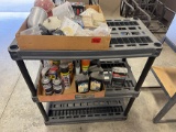 Plastic Shelf & 2 Boxes of Misc.