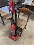 Wooden School Desk & Dirt Devil Vacuum
