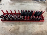 (7) Craftsman SAE Impact Deep Sockets & (11) Craftsman SAE Sockets, all 1/2 In. Drive