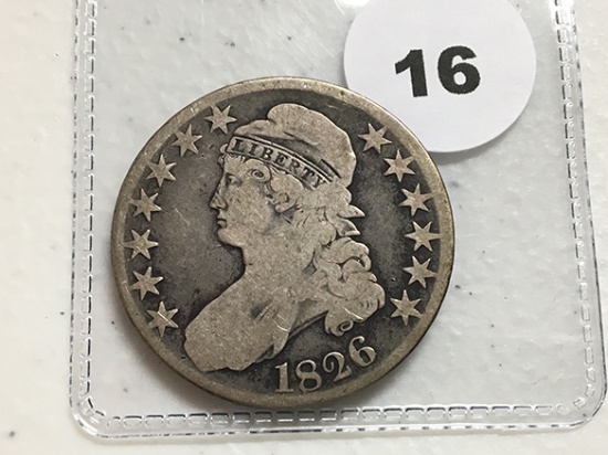 1826 Bust Half