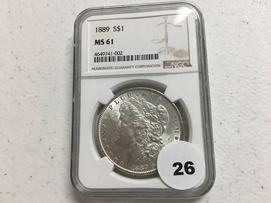 1889 Morgan Dollar, NGC MS61
