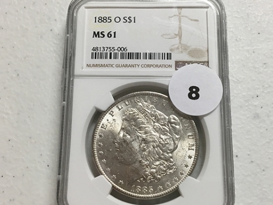 1885-O Morgan Dollar, NGC MS61