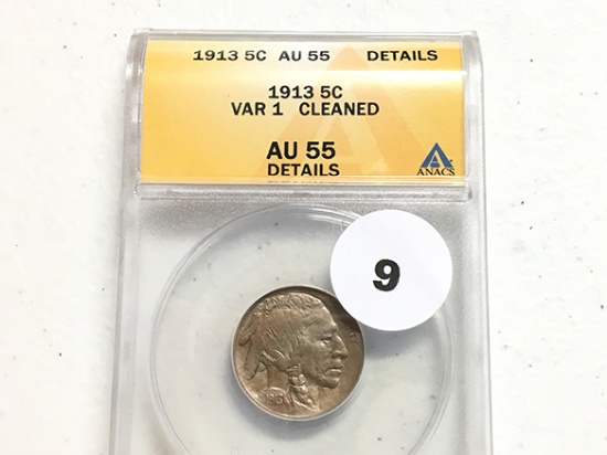 1913 Buffalo Nickel, ANACS Graded