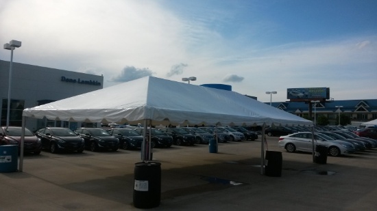 White 1 pc. 20 ft. X 40 ft. Frame Tent, 7 ft. Side Poles