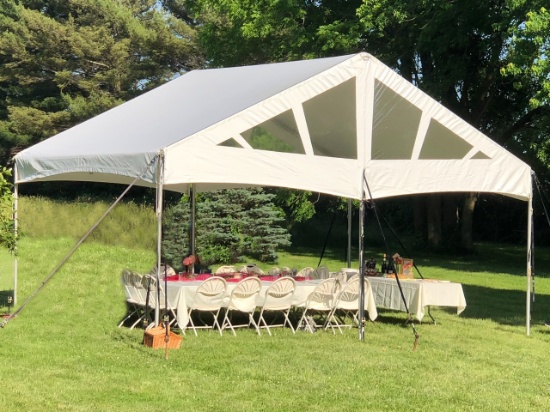 Eureka X2 Keder Track White 1 pc. 15 ft. X 20 ft. Frame Tent, Gable End, 8 ft. Side Poles