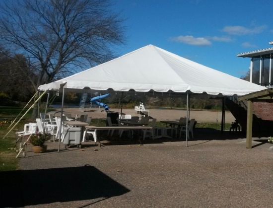 Celina White 2 pc. 30 ft. X 30 ft. Frame Tent, 8 ft. Side Poles