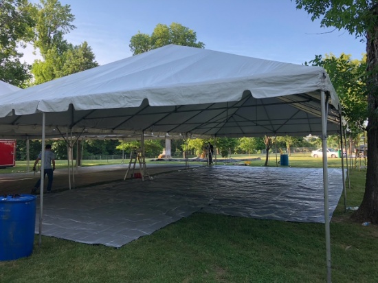 Anchor White 4 pc. 30 ft. X 60 ft. Frame Tent, 7 ft. Side Pole