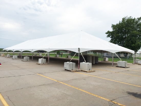 Anza White 7 pc. 40 ft. X 140 ft. Frame Tent