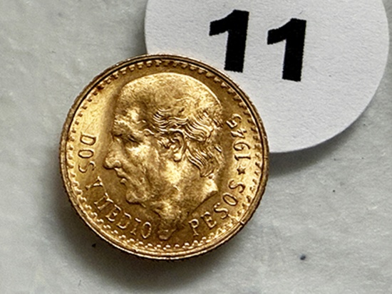 1945 2 1/2 Mexican Pesos