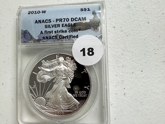 2010-W Silver Eagle, ANACS PR70 DCAM