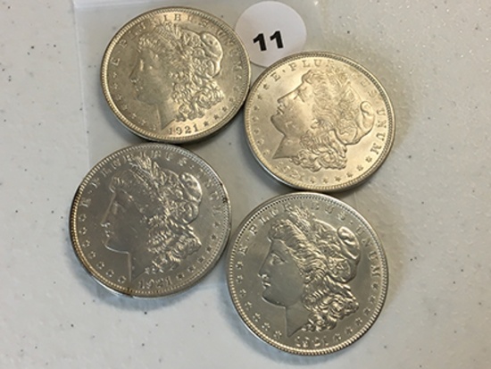 (4 X $)1921 Morgan Dollars