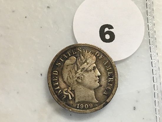 1909-D Barber Dime