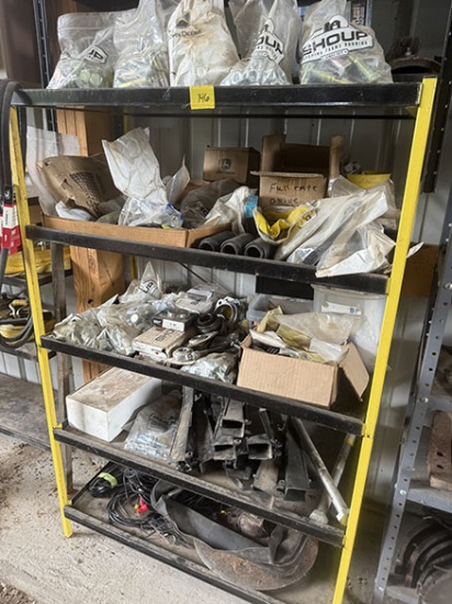 36 in. Wide Shelf w/ Various Ag Parts, Bolts, etc.