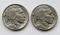 1936 & 1937 BUFFALO NICKELS AU/UNC