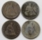 4-SEATED QTRS:  1876, 1877, 1857, 1891