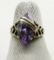 10K WHITE GOLD LARGE VIOLET STONE