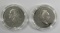 2 - PROOF SILVER COMMEM DOLLARS;