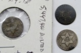 1851, 1852, 1858 THREE CENT SILVERS