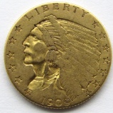 1909 $2.5 DOLLAR INDIAN GOLD QUARTER EAGLE