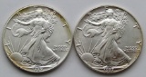 1987 & 1989 AMERICAN SILVER EAGLES