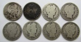 8 - BARBER HALF DOLLARS