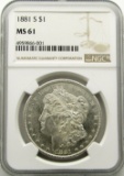 1881-S Silver Dollar $ NGC MS 61