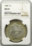 1886-P Morgan Silver Dollar $ NGC MS 63