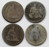4-SEATED QTRS:  1876, 1877, 1857, 1891
