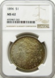 1896-P Morgan Silver Dollar $ NGC MS 62 Nicely Ton