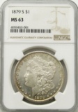 1879-S Morgan Silver Dollar $ NGC MS 63