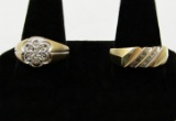 2-10K GOLD MENS RINGS W/ DIAMONDS