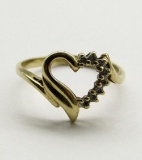 10K GOLD HEART SHAPE LADIES RING