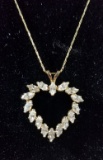 10K CZ HEART NECKLACE